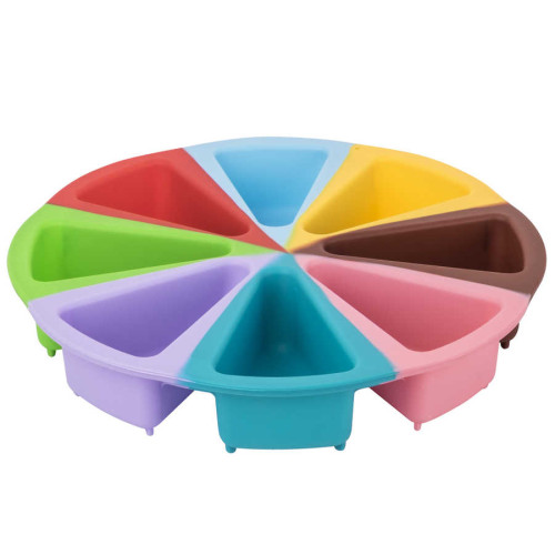 TANTITONI SILICONE MIXED COLOR SLICED ROUND CAKE MOLD 27X27X4.3CM