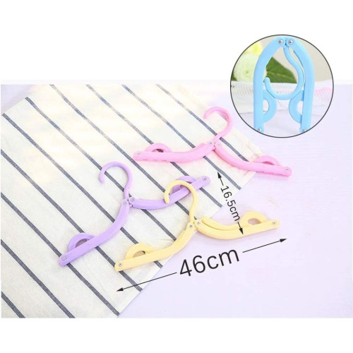Portable Colored Folding Clothes Hangers, Portable Folding Travel Hangers, Clothes Drying Rack for Travel(5 Colors)