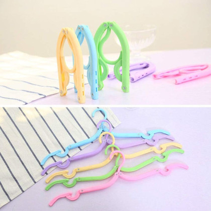 Portable Colored Folding Clothes Hangers, Portable Folding Travel Hangers, Clothes Drying Rack for Travel(5 Colors)