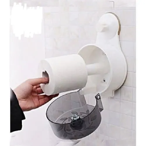 WATERPROOF Tissue Roll Paper Holder with Super Suction Cup Paper Dispenser