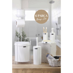 Okyanos Home White WC Paper Holder and 6 Piece Bathroom Set