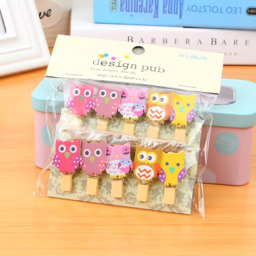 STOBOK 10pcs Wood Clothespin Funny DIY Picture Clips Decorative Photo Picture Clamps Clips with Rope for Photo Display Wall Decor