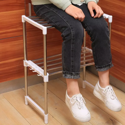 Expandable Microwave Oven Rack Shelf Kitchen Tableware Stainless Steel 304 Tube Counter Rice Cooker Stand Contains 2 Tiers Hooks