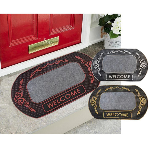 Easy Clean, Waterproof, Low Profile, Non-Slip Flower Design Indoor, Outdoor Rubber Doormat