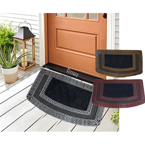 Easy Clean, Waterproof, Low Profile, Non-Slip Flower Design Indoor/Outdoor Rubber Doormat