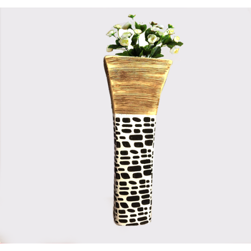 1 Piece floor Vase Cream  Ceramic Left Decoration for a Beautiful Home