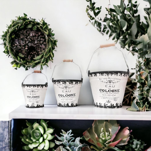set of 3 Ceramic buckets, to decorate the garden, kitchen, living room, etc.