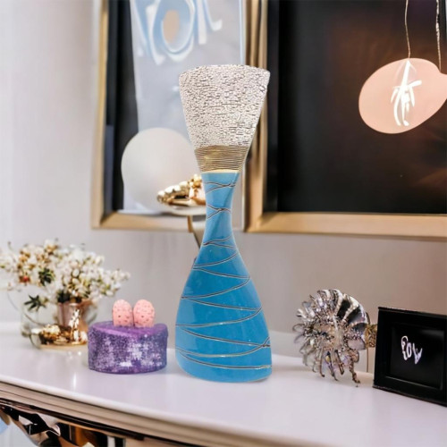 blue  Ceramic Vase  , Stoneware Ceramic Vase , Stoneware