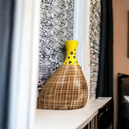 Vase brown yello  Ceramic Left Decoration for a Beautiful Home