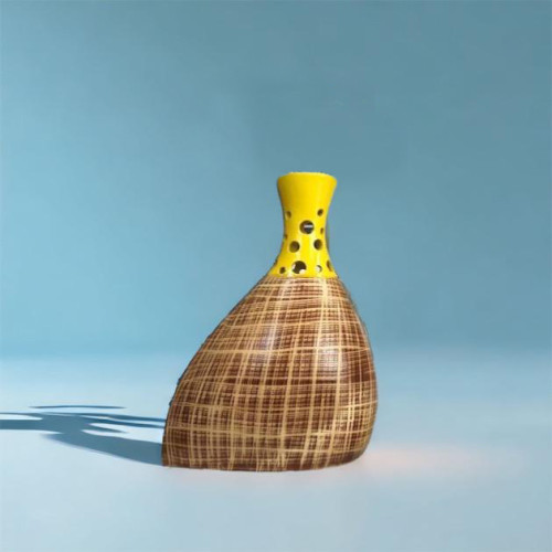 Vase brown yello  Ceramic Left Decoration for a Beautiful Home