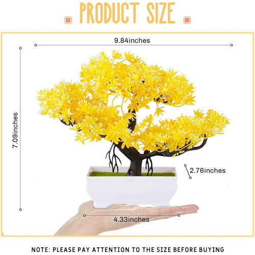 Mini Artificial Bonsai Tree Plants with Plastic Cement Pots for Home Office Décor Mini Artificial Bonsai Tree Plants with Plastic Cement Pots for Home Office Décor