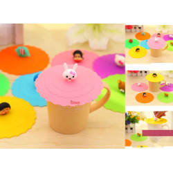 1 pcs silicone cup cover, promotional silicone lid for coffee cup, cartoon silicone lids for cups
