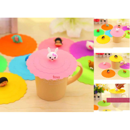1 pcs silicone cup cover, promotional silicone lid for coffee cup, cartoon silicone lids for cups