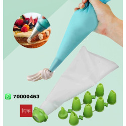 Piping Bags and Nozzles, Silicone Icing Piping Cream Pastry Bag and 12PCS