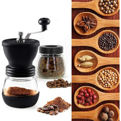 Coffee Manual Grinder,Hand Coffee Mill with Ceramic Burrs,Adjustable Coarseness Ceramic Mill, Grinder for Coffee Bean or Spices for Travel Camping Grinder