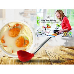 Kitchen  Ladle Spoon,Cooking Utensils  Soup Ladle with Heat Resistant Covering Head and Stay-Cool Stainless Steel Handle