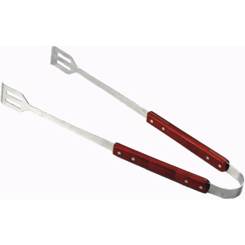 LIFESTYLE WOODEN HANDLE BBQ TONGS 35CM