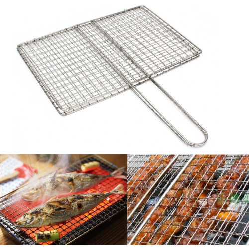 Outdoor Wire Clamp - Bbq Grill Clamps - Outdoor Picnic BBQ Fish Meat Grill Stainless Steel Net Wire Clamp (Bbq Mesh Clamp)
