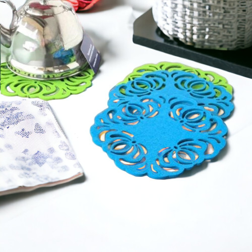 flower kitchen dining table heat insulation resistant mat pad cup holder coaster