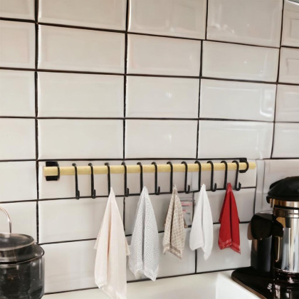 Very stylish wooden hanger for your kitchen