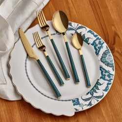 Neva Menthol Gold 30 Piece Fork Spoon Knife Set