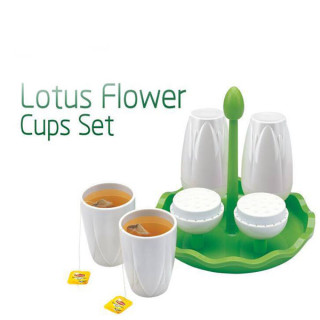 lotus flower set of 4 cups with holder