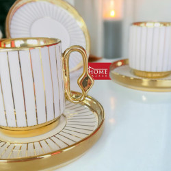 Bone China Coffee Cup Saucer  Set 100 ml Nordic Tea Golden Porcelain Advanced Ceramic