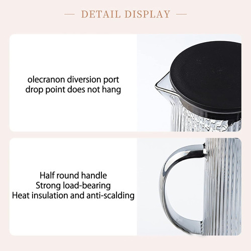 7-Piece Unbreakable Glass Pitcher Set – 1270ml BPA-Free Kettle with Lid & 6 Cups (Grey)