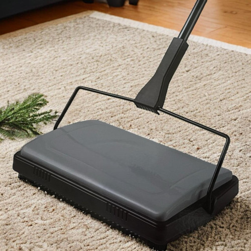 Carpet Floor Sweeper Manual with Horsehair, Non Electric Quite Rug Roller Brush Push for Cleaning Pet Hair, Loose Debris, Carpet Floor Sweeper Manual with Horsehair, Non Electric Quite Rug Roller Brush Push for Cleaning Pet Hair, Loose Debris,