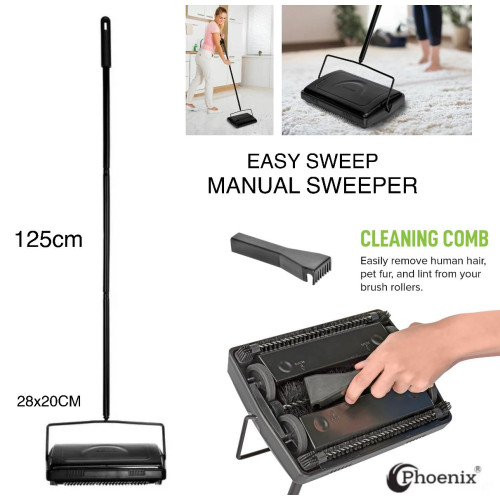 Carpet Floor Sweeper Manual with Horsehair, Non Electric Quite Rug Roller Brush Push for Cleaning Pet Hair, Loose Debris, Carpet Floor Sweeper Manual with Horsehair, Non Electric Quite Rug Roller Brush Push for Cleaning Pet Hair, Loose Debris,
