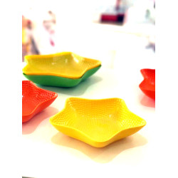 melamin  Bowls Fruit Bowl Salad Bowl Candy Dish Seeds Bowl Tray Dried Snack Tray Household bowl,Party Serving Bowls，Multipurpose Colorful bowl (stars shape, Orange, green, yello)