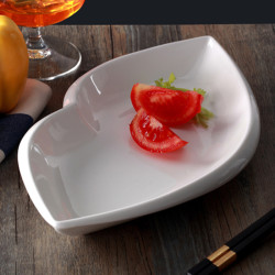 Creative salad plate pure white western food plate special-shaped plate dim sum plate melamin personality fruit plate western tableware