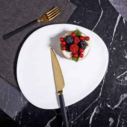 1 Pcs Acrylic Dish Serving Plate (White)