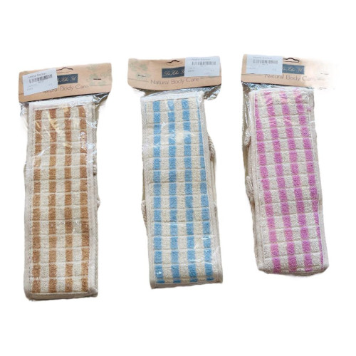 Linen Back Scrubber for Shower, Double Sided Exfoliating Long Back Strap Deep Clean and Polish Skin Body Massage Shower Scrubber for Women and Men
