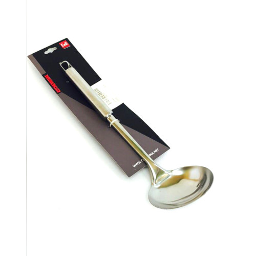 Steel Soup Ladle Dining Hall Long Handle Spoon Chef Cooking Utensil Silver Tone