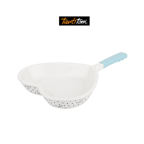 Tantitoni Hello Spring Patterned Heart Shaped Small New Bone Frying Pan