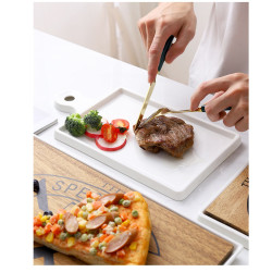 special foods, ceramic with wooden, Plate Snack Dish