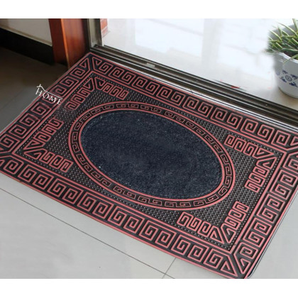 Easy Clean, Waterproof, Low Profile, Non-Slip Flower Design Indoor, Outdoor Rubber Doormat