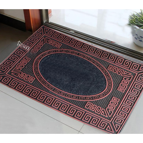 Easy Clean, Waterproof, Low Profile, Non-Slip Flower Design Indoor, Outdoor Rubber Doormat