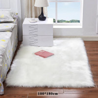 Fox Fur for Bedroom Living Room Decor | Faux Fur Bedside Rug, Decorative Fur for Chair, Sofa, Bed (100x180 cm  - Mat, White)