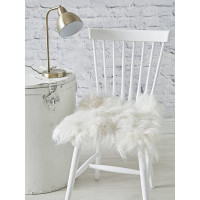 Fluffy Shaggy Faux Fur Sheepskin Rug Soft Non-Slip Faux Fleece Fluffy Seat Cushion Luxury Plush Faux Suede Suede Sheepskin Seat Cushion for Car Office Chair Floor Sofa Living Room (white, 45*45)