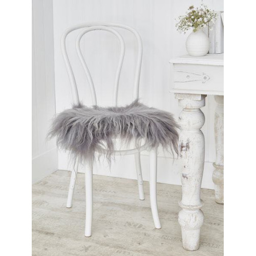 Fluffy Shaggy Faux Fur Sheepskin Rug Soft Non-Slip Faux Fleece Fluffy Seat Cushion Luxury Plush Faux Suede Suede Sheepskin Seat Cushion for Car Office Chair Floor Sofa Living Room (Gray, 45*45)