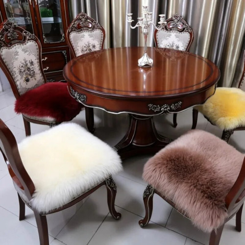 Fluffy Shaggy Faux Fur Sheepskin Rug Soft Non-Slip Faux Fleece Fluffy Seat Cushion Luxury Plush Faux Suede Suede Sheepskin Seat Cushion for Car Office Chair Floor Sofa Living Room (Gray, 45*45)