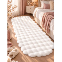A Plush White Bedroom Carpet A Soft and Comfortable Area Rugs A Faux Rabbit Runner Carpet Suitable for Living Room