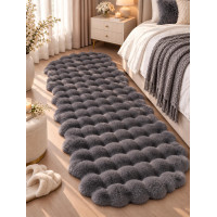 A Plush Dark Gray Bedroom Carpet A Soft and Comfortable Area Rugs A Faux Rabbit Runner Carpet Suitable for Living Room