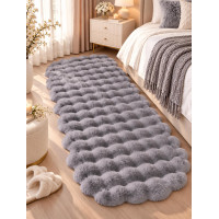 A Plush gray Bedroom Carpet A Soft and Comfortable Area Rugs A Faux Rabbit Runner Carpet Suitable for Living Room