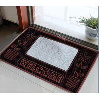 Easy Clean, Waterproof, Low Profile, Non-Slip Flower Design Indoor, Outdoor Rubber Doormat