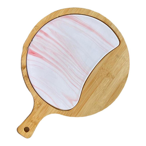 White Marble And Wood Cheese Board
