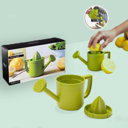 Original Watering Can-Shaped Juicer, Green Plastic Squeezer with Pourer for Lemon or Citrus Juice with Flip Lid for Storage