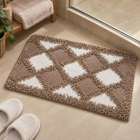 Textured Shaggy Bath Mat 80 × 50 cm